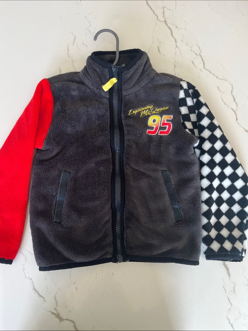 Disney Lightning McQueen Black Fleece Zip Up Size 4T